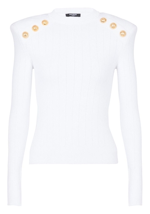Balmain 6-Buttons knit jumper - White