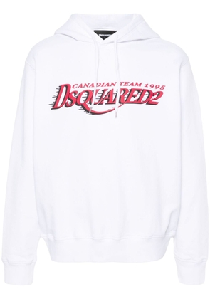 Dsquared2 logo-print cotton hoodie - White