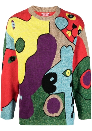 Kenzo multicolour knitted jumper - Red