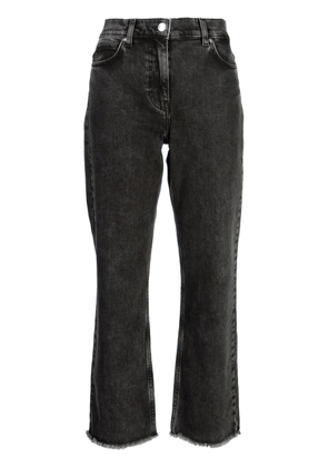 IRO fringed-edge cropped jeans - Black