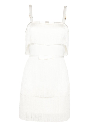 Elisabetta Franchi fringe-detail mini dress - White