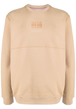 Tommy Jeans logo-embroidered jersey sweatshirt - Brown