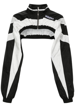 Vaquera logo-embroidered cropped jacket - Black