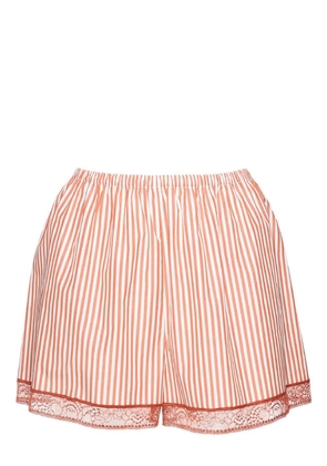 ERES pinstripe-pattern A-line shorts - Brown