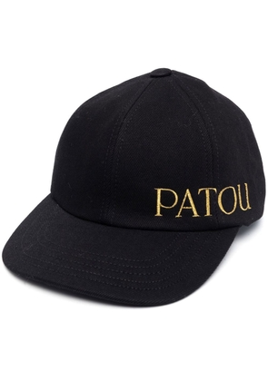 Patou embroidered-logo denim cap - Black