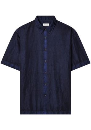 DRIES VAN NOTEN garment-dyed twill shirt - Blue