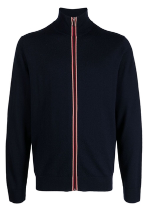 PS Paul Smith stripe-detailing high-neck cardigan - Blue