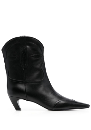 KHAITE The Dallas 45mm leather ankle boots - Black