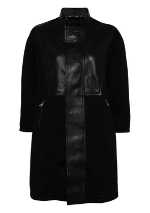 Neil Barrett faux leather-trimmed coat - Black
