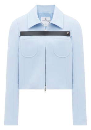 Courrèges logo-embellished twill strap jacket - Blue
