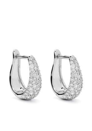 Dana Rebecca Designs 14kt white gold large DRD Tapered diamond hoop earrings - Silver
