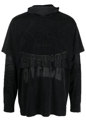 Givenchy logo-embroidered long-sleeve t-shirt - Black