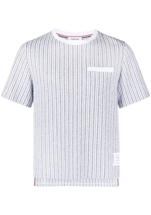 Thom Browne striped ribbed-knit T-shirt - Blue