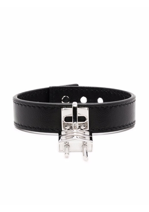 Givenchy padlock-detail leather bracelet - Black