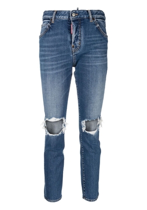 Dsquared2 cut-out slim denim jeans - Blue