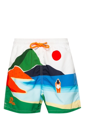 MC2 Saint Barth Gustavia Placed swim shorts - White