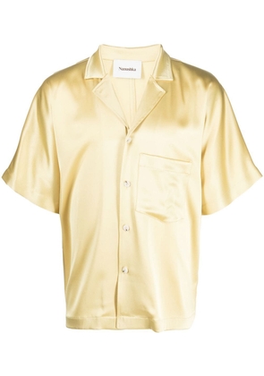 Nanushka satin-finish button-up shirt - Yellow