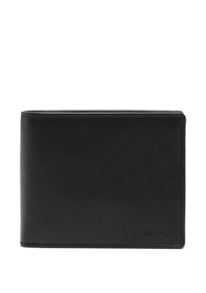 HUGO logo-debossed leather wallet - Black