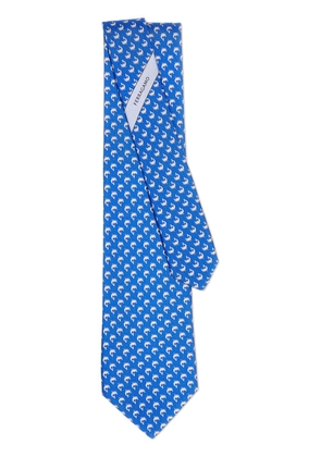 Ferragamo dolphin-print silk tie - Blue