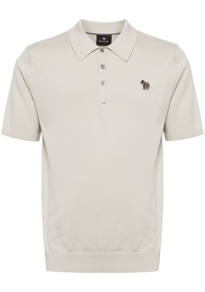 PS Paul Smith Zebra-appliquéd cotton polo shirt - Grey