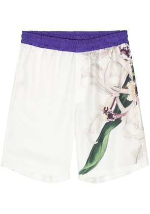 Pierre-Louis Mascia floral-print silk shorts - Neutrals