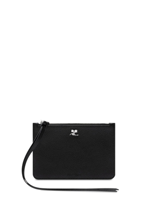Courrèges AC grained-texture leather purse - Black