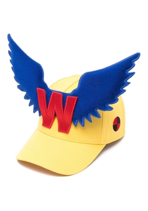 Walter Van Beirendonck wings-appliqué cap - Yellow