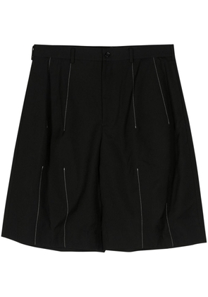 Black Comme Des Garçons decorative-stitching wide-leg shorts