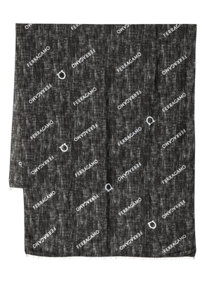 Ferragamo jacquard logo-motif scarf - Black