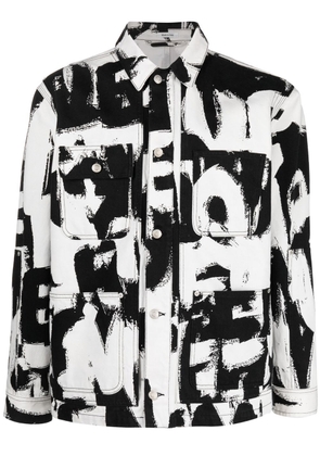 Alexander McQueen text print denim jacket - Black
