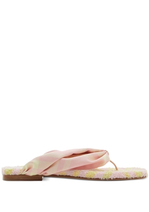 Burberry check open-toe flat sandals - Pink