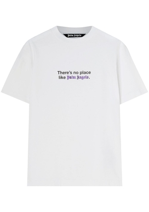 Palm Angels No Place slogan-print cotton T-shirt - White