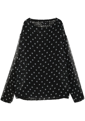 Undercover polka-dot layered blouse - Black