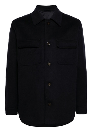N.Peal spread-collar wool-blend jacket - Blue