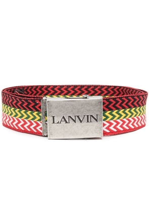 Lanvin logo-buckle striped belt - Red