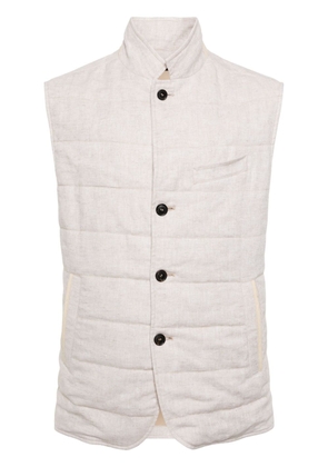 N.Peal Seville quilted gilet - Neutrals