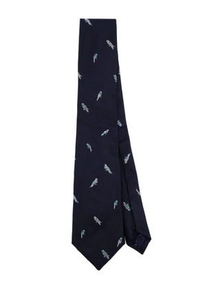 Paul Smith Parrot-pattern silk tie - Blue