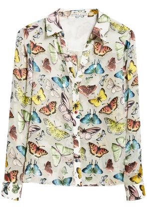 alice + olivia Eloise butterfly-print shirt - White