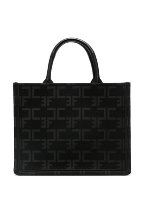 Elisabetta Franchi logo-jacquard tote bag - Black