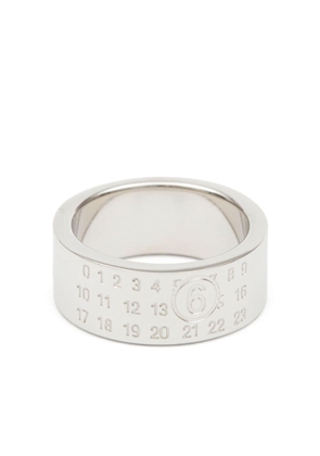 MM6 Maison Margiela Numeric engraved polished ring - Silver