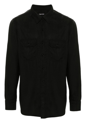 TOM FORD chest-pockets twill shirt - Black
