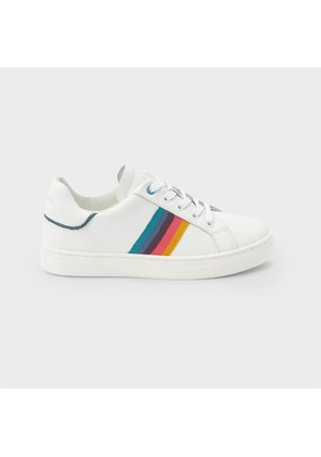 Paul Smith Junior White 'Artist Stripe' Lace Up Trainers