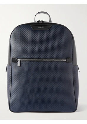 Serapian - Mesh-Trimmed Leather and Stepan Backpack - Men - Blue