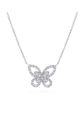 Graff White Gold And Diamond Mini Butterfly Necklace