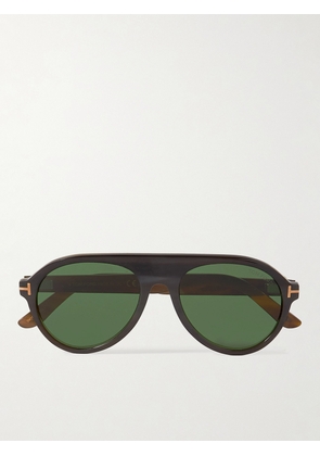 TOM FORD - Aviator-Style Horn Sunglasses - Men - Brown