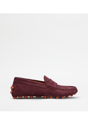 Tod's - Gommino Bubble in Suede, BURGUNDY, 35 - Shoes