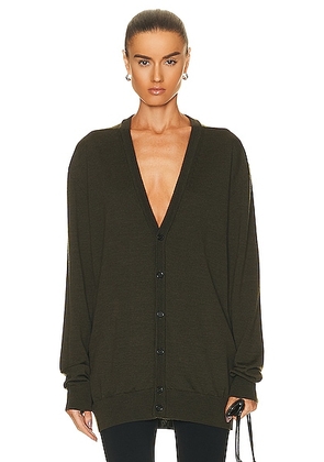 WARDROBE.NYC Cardigan in Military - Olive. Size S (also in L, XS).