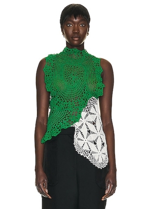 The Row Christa Top in Green & White - Green. Size M/L (also in ).