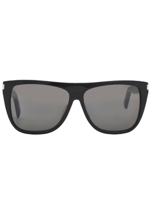 Saint Laurent Smoke Grey Rectangular Unisex Sunglasses SL 1 002 59