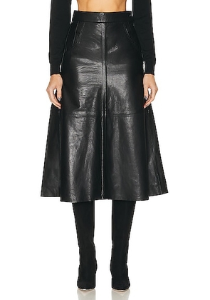 Citizens of Humanity Aria Seamed Leather Skirt in Black - Black. Size 23 (also in ).